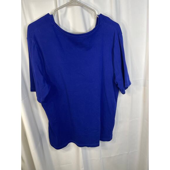 Chico's Tee shirt T blouse top women's 16 blue bright half sleeve soft comfy - Picture 9 of 12